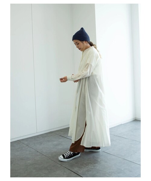 GARAGE OF GOOD CLOTHING（ガレージオブグッドクロージング）の「80ローンボリュームシャツワンピース（ワンピース/ドレス・ホワイト/カーキ・F）」の2枚目の写真