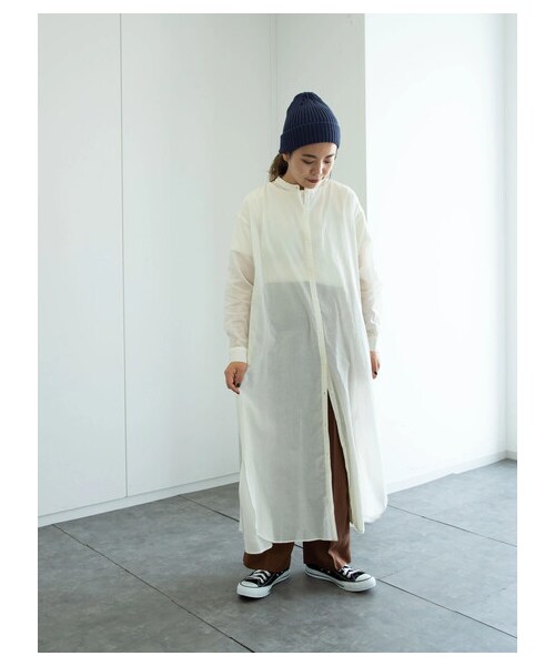 GARAGE OF GOOD CLOTHING（ガレージオブグッドクロージング）の「80ローンボリュームシャツワンピース（ワンピース/ドレス・ホワイト/カーキ・F）」の12枚目の写真
