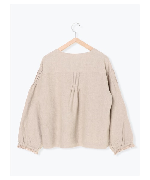 Samansa Mos2（サマンサ モスモス）の「ふわっと麻レーヨンジャケット（ジャケット/アウター・チャコールグレー/ベージュ/グリーン・F）」の2枚目の写真