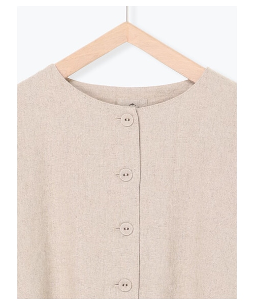 Samansa Mos2（サマンサ モスモス）の「ふわっと麻レーヨンジャケット（ジャケット/アウター・チャコールグレー/ベージュ/グリーン・F）」の3枚目の写真