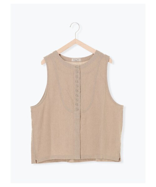 Samansa Mos2（サマンサ モスモス）の「綿麻シャンブレーベスト（トップス・チャコールグレー/ベージュ/キャメル・F）」の9枚目の写真