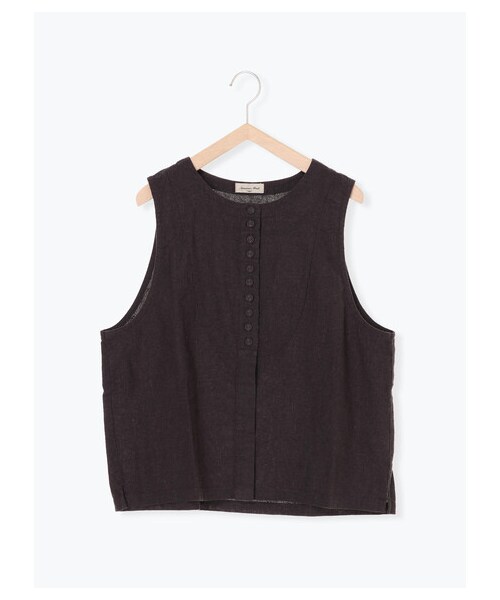 Samansa Mos2（サマンサ モスモス）の「綿麻シャンブレーベスト（トップス・チャコールグレー/ベージュ/キャメル・F）」の8枚目の写真