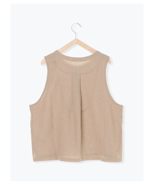 Samansa Mos2（サマンサ モスモス）の「綿麻シャンブレーベスト（トップス・チャコールグレー/ベージュ/キャメル・F）」の2枚目の写真