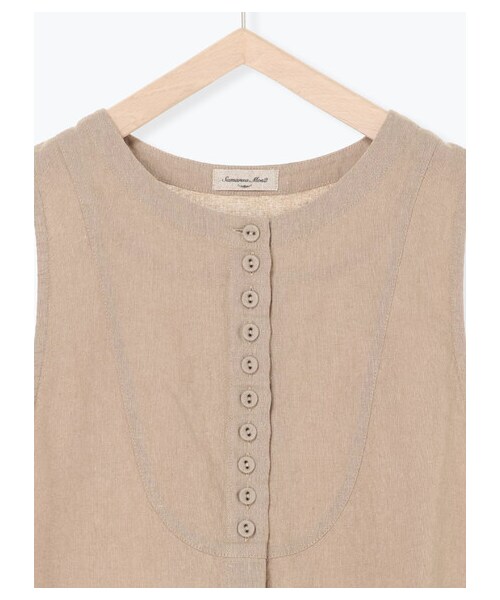 Samansa Mos2（サマンサ モスモス）の「綿麻シャンブレーベスト（トップス・チャコールグレー/ベージュ/キャメル・F）」の3枚目の写真