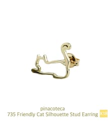 pinacoteca | ピナコテーカ 735 フレンドリー キャット シルエット スタッド ピアス 片耳(ピアス（片耳用）)