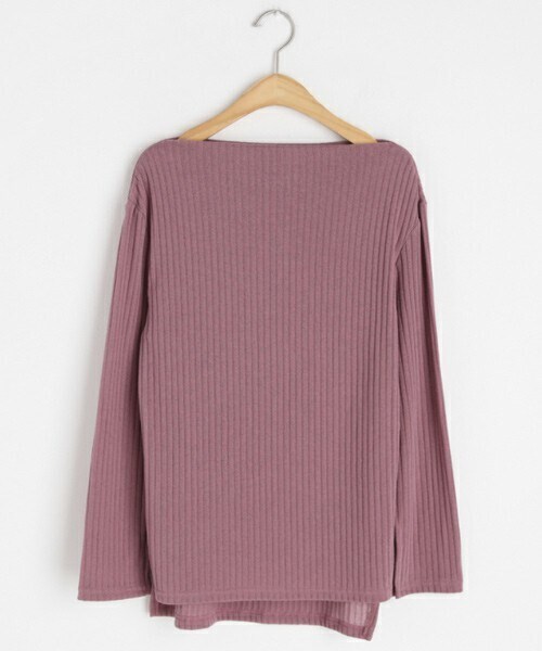 DHOLIC（ディーホリック）の「ボートネックリブTシャツ（Tシャツ/カットソー・レディース・ベージュ/ピンク/ブラック/ブラウン・FREE）」の4枚目の写真