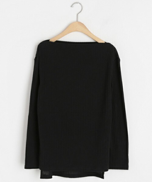 DHOLIC（ディーホリック）の「ボートネックリブTシャツ（Tシャツ/カットソー・レディース・ベージュ/ピンク/ブラック/ブラウン・FREE）」の2枚目の写真