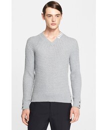THOM BROWNE | Thom Browne Cable Knit Wool V-Neck Sweater(ニット/セーター)