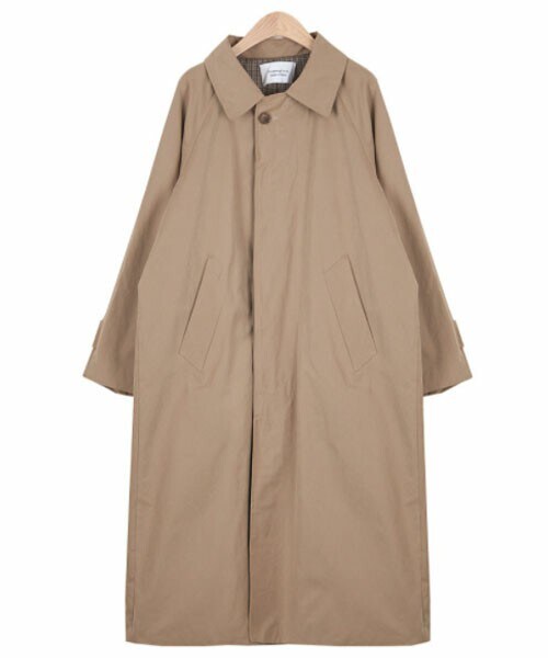DHOLIC STYLE（ディーホリックスタイル）の「[someplace] バックヨークシングルロングコート（ステンカラーコート・レディース・ブルー/ベージュ・FREE）」の2枚目の写真