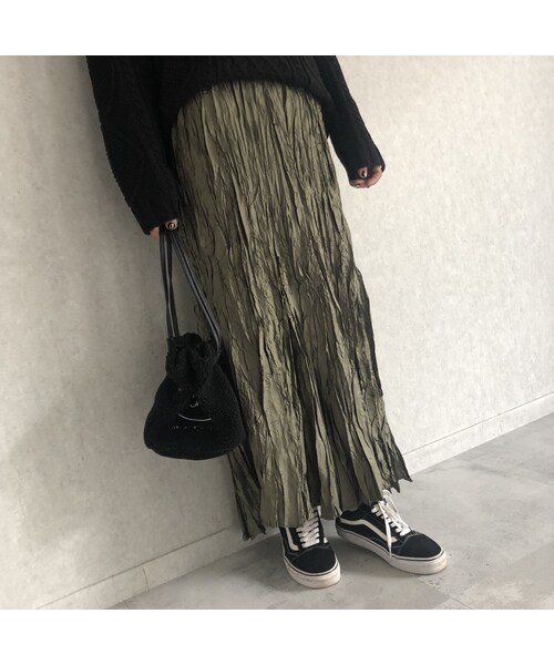 copine（コピン）の「ワッシャーアシンメトリーロングスカート (3color)【クリックポスト対象商品】（スカート・レディース・その他）」の5枚目の写真