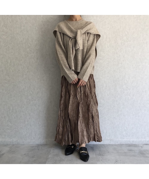 copine（コピン）の「ワッシャーアシンメトリーロングスカート (3color)【クリックポスト対象商品】（スカート・レディース・その他）」の9枚目の写真