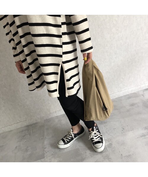 copine（コピン）の「再々入荷！シンプルカジュアル定番！ボーダービッグロンＴ(2color)【クリックポスト対象商品】（Tシャツ/カットソー・レディース・その他）」の5枚目の写真