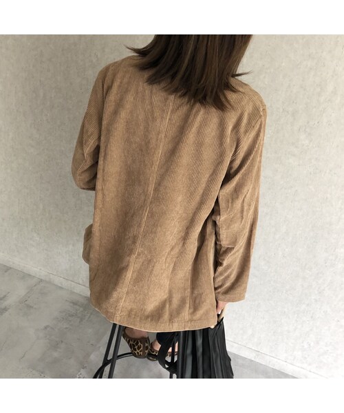 copine（コピン）の「ノーカラーデザイン！ソフトコーデュロイジャケット【クリックポスト対象商品】（ノーカラージャケット・レディース・その他）」の14枚目の写真