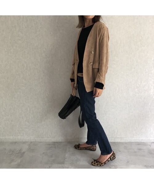 copine（コピン）の「ノーカラーデザイン！ソフトコーデュロイジャケット【クリックポスト対象商品】（ノーカラージャケット・レディース・その他）」の9枚目の写真