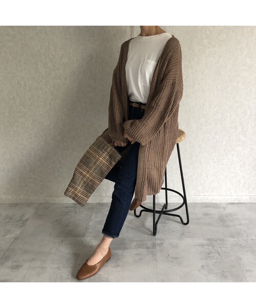 copine（コピン）の「再々入荷！ボリューム袖！ざっくりニットロングカーディガン(2color)（カーディガン/ボレロ・レディース・その他）」の2枚目の写真