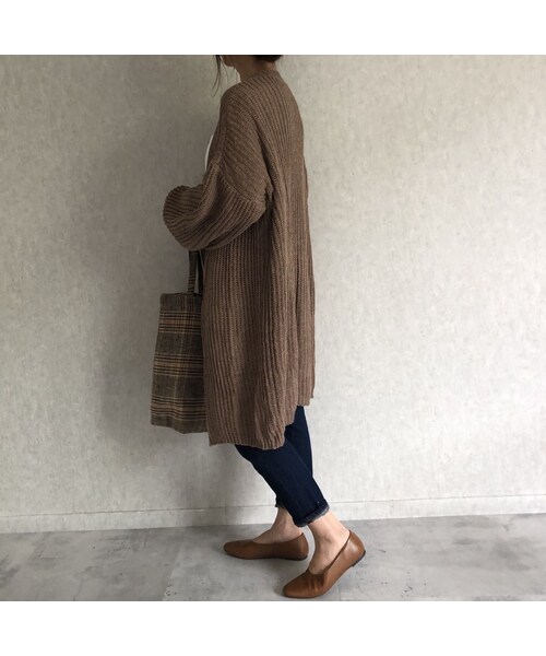 copine（コピン）の「再々入荷！ボリューム袖！ざっくりニットロングカーディガン(2color)（カーディガン/ボレロ・レディース・その他）」の4枚目の写真