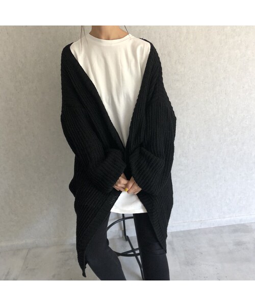 copine（コピン）の「再々入荷！ボリューム袖！ざっくりニットロングカーディガン(2color)（カーディガン/ボレロ・レディース・その他）」の10枚目の写真