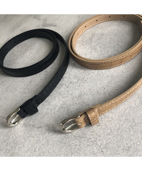 copine(コピン)の「シンプルクロコ型押し細ベルト(2color)【クリックポスト対象商品】(ベルト・レディース・その他)」の5枚目の写真