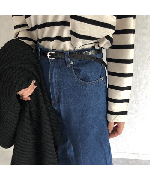 copine(コピン)の「シンプルクロコ型押し細ベルト(2color)【クリックポスト対象商品】(ベルト・レディース・その他)」の12枚目の写真