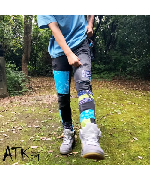 no brand（ノーブランド）の「リメイク デニムパンツ スキニー 