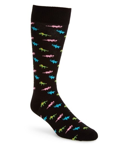 Happy Socks（ハッピーソックス）の「Happy Socks Jungle Pattern Socks（レッグウェア・Black Combo・One size fits Men's shoe sizes 8-12.）」の2枚目の写真