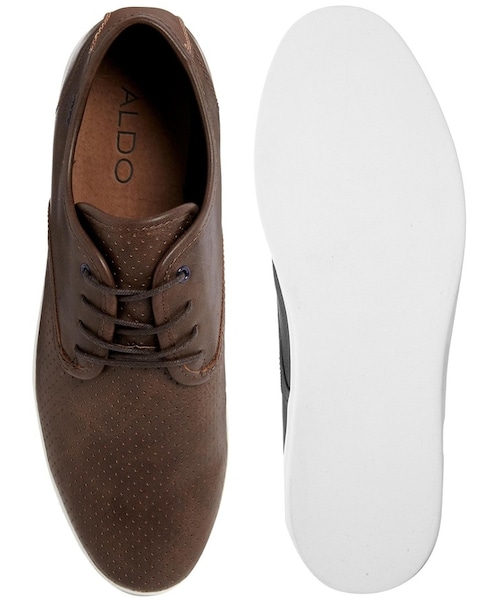 ALDO（アルド）の「ALDO Colesberg Leather Plimsolls（スニーカー・メンズ・brown・US 7）」の3枚目の写真