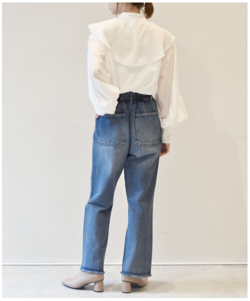 w closet(ダブルクローゼット)の「付け襟付きスタンドネックブラウス(トップス・レディース・オフホワイト/オートミール/ブラウン・FREE/M/L)」の10枚目の写真