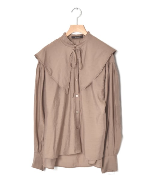 w closet(ダブルクローゼット)の「付け襟付きスタンドネックブラウス(トップス・レディース・オフホワイト/オートミール/ブラウン・FREE/M/L)」の2枚目の写真