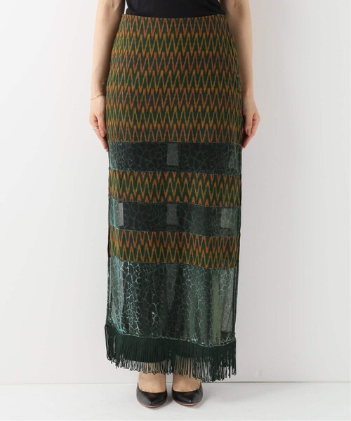 CITYSHOP（シティーショップ）の「Mixed Media スカート（スカート・グリーン/XS/残り1点/S）」の3枚目の写真