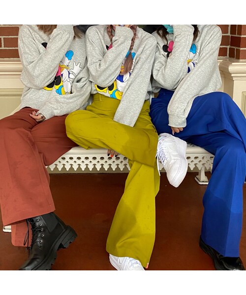 no brand（ノーブランド）の「ちょいフレアスラックスパンツ｢カラぷる｣（スラックス・レディース・その他）」の6枚目の写真