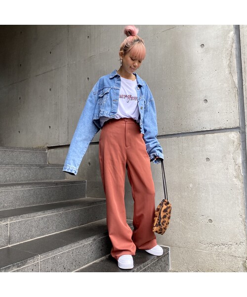 no brand（ノーブランド）の「ちょいフレアスラックスパンツ｢カラぷる｣（スラックス・レディース・その他）」の11枚目の写真