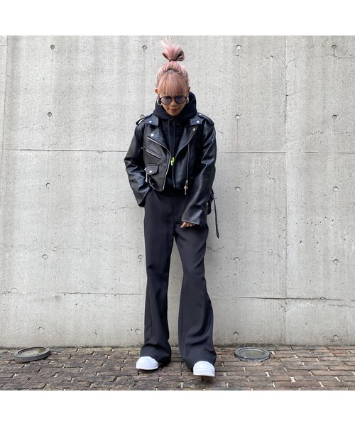 no brand（ノーブランド）の「ちょいフレアスラックスパンツ｢カラぷる｣（スラックス・レディース・その他）」の9枚目の写真