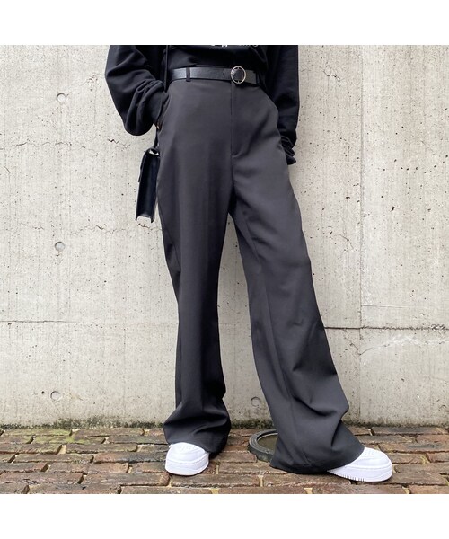 no brand（ノーブランド）の「ちょいフレアスラックスパンツ｢カラぷる｣（スラックス・レディース・その他）」の2枚目の写真