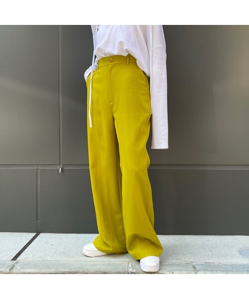 no brand（ノーブランド）の「ちょいフレアスラックスパンツ｢カラぷる｣（スラックス・レディース・その他）」の3枚目の写真