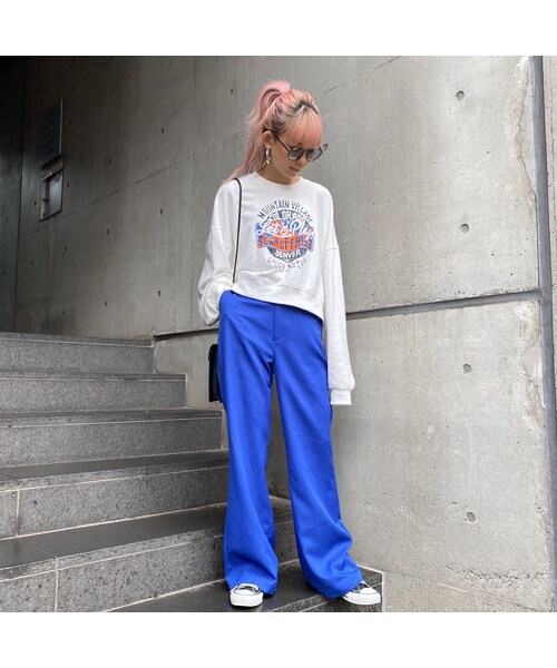 no brand（ノーブランド）の「ちょいフレアスラックスパンツ｢カラぷる｣（スラックス・レディース・その他）」の10枚目の写真