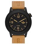 adidas | adidas Originals 'Manchester' Leather & Silicone Strap Watch, 46mm(Analog watches)