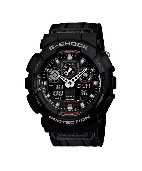G-SHOCK（ジーショック）の「G-Shock 'XL Ana-Digi' Nylon Strap Watch, 55mm（アナログ腕時計・Black）」の4枚目の写真
