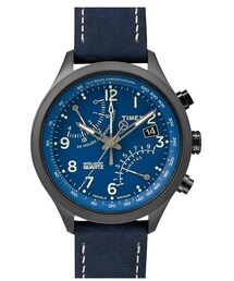 TIMEX | Timex® 'Intelligent Quartz - Fly-Back' Chronograph Leather Strap Watch, 43mm(アナログ腕時計)