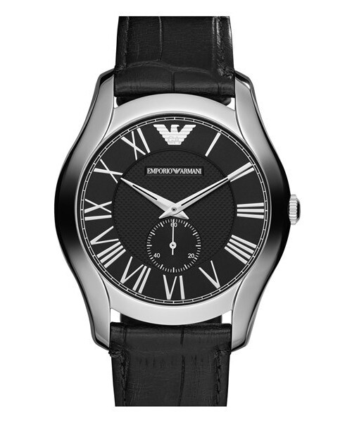 EMPORIO ARMANI（エンポリオアルマーニ）の「Emporio Armani Round Leather Strap Watch, 43mm（アナログ腕時計・Black）」の2枚目の写真