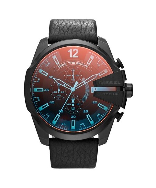 DIESEL（ディーゼル）の「DIESEL® Chronograph Leather Strap Watch, 51mm（アナログ腕時計・Black/ Iridescent Crystal）」の4枚目の写真