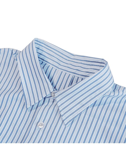 YohKi（ヨウキ）の「"Henkei " Back-open regular collar shirt(Stripe)（シャツ/ブラウス・メンズ・ブルー・2/3）」の3枚目の写真