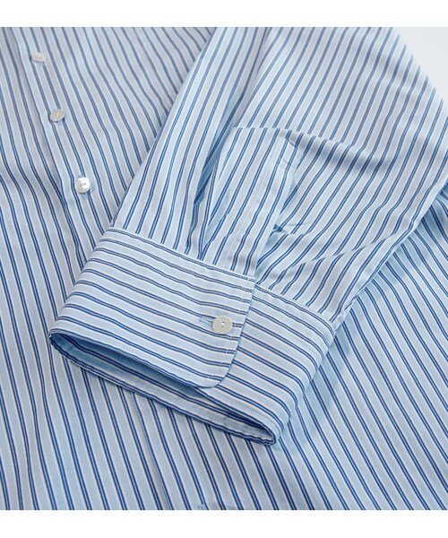 YohKi（ヨウキ）の「"Henkei " Back-open regular collar shirt(Stripe)（シャツ/ブラウス・メンズ・ブルー・2/3）」の5枚目の写真
