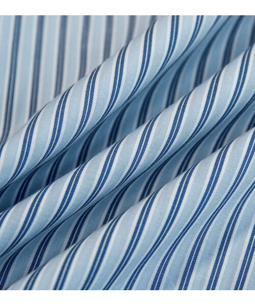 YohKi（ヨウキ）の「"Henkei " Back-open regular collar shirt(Stripe)（シャツ/ブラウス・メンズ・ブルー・2/3）」の8枚目の写真
