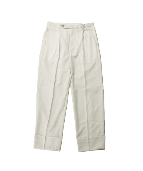 YohKi(ヨウキ)の「" Orikaeshi“ straight slacks(White)(スラックス・メンズ・ホワイト・0/1/2)」の1枚目の写真