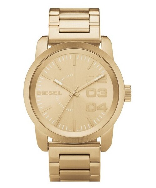 DIESEL(ディーゼル)の「DIESEL® 'Franchise' Bracelet Watch, 46mm(アナログ腕時計・Gold)」の1枚目の写真