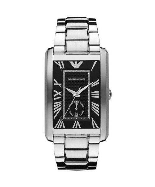 EMPORIO ARMANI（エンポリオアルマーニ）の「Emporio Armani 'Classic - Large' Rectangular Dial Watch, 31mm（アナログ腕時計・Black/ Silver）」の2枚目の写真