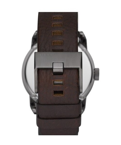 DIESEL（ディーゼル）の「DIESEL® 'Franchise' Leather Strap Watch, 46mm（アナログ腕時計・Gunmetal/ Brown）」の2枚目の写真