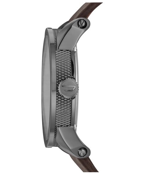 DIESEL（ディーゼル）の「DIESEL® 'Franchise' Leather Strap Watch, 46mm（アナログ腕時計・Gunmetal/ Brown）」の5枚目の写真