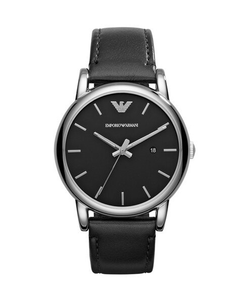 EMPORIO ARMANI（エンポリオアルマーニ）の「Emporio Armani Leather Strap Watch, 41mm（アナログ腕時計・Black）」の2枚目の写真