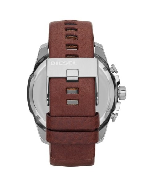 DIESEL（ディーゼル）の「DIESEL® 'Mega Chief' Leather Strap Watch, 51mm（アナログ腕時計・Brown/ Silver）」の3枚目の写真